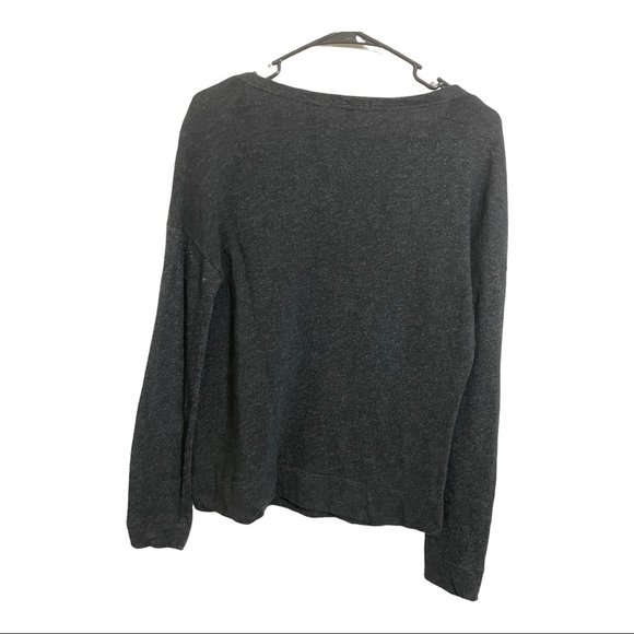 James Perse pullover V-Neck grey black sweater long sleeve. Size 2 - Picture 3 of 7